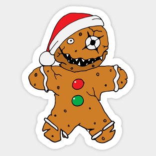 Evil Christmas Creepy Gingerbread Man Sticker